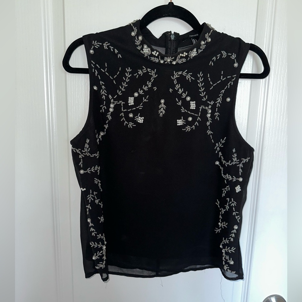 Forever21 black embellished top